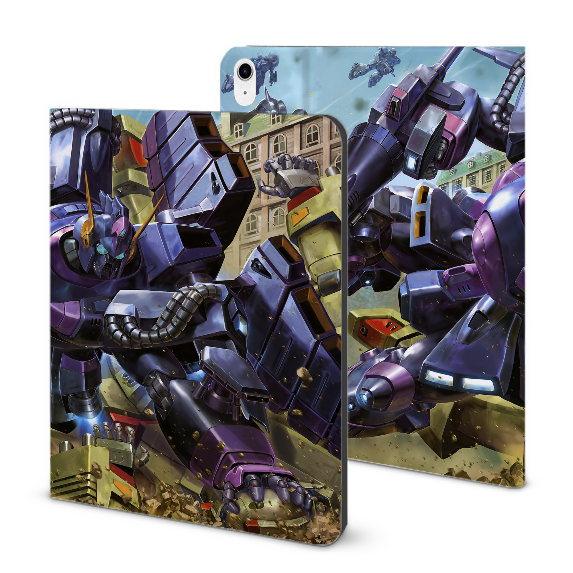 （画像用） 機動戦士ガンダム Mobile Suit Gundam IPad ケース ブック型 PUレザー TPU 耐衝撃 軽量 薄型 ペン収納なし 全面保護 IPad 各モデル対応
